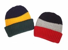 【Bulky Knit Color Block Caps】COLUMBIA KNIT