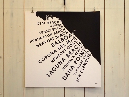 ORANGE&PARK "ORANGE COUNTY BEACH TOWNS" Print